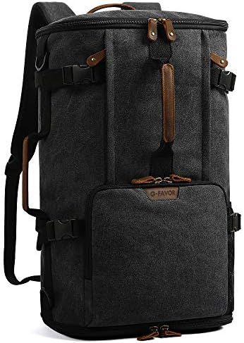 G-FAVOR Travel Backpack for Men, 40L Flight Approved Carry On Backpack, Water Resistant Canvas Weekender with 17.3″ Laptop Sleeve, Convertible Duffel Bag for Airplane, Business & Travel